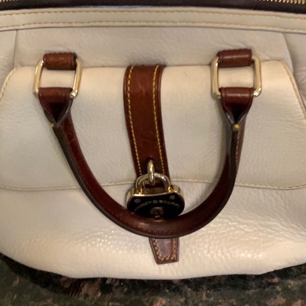 Dooney & Bourke Cream and Brown Leather Crossbody / Hand Bag - Picture 12 of 12